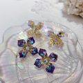 Shangjie OEM Aretes Fashion en gros Bling Bling Boucles d&#39;oreilles Boucles d&#39;oreilles en cristal jaune violet